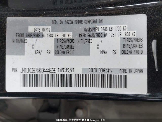 JM1DKDB7XK0444535 Mazda Cx-3 Sport