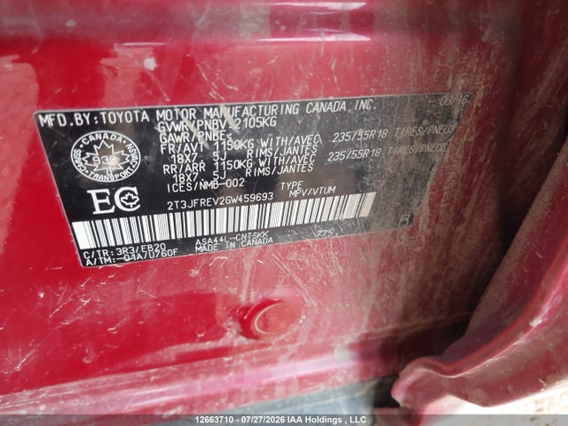 Toyota RAV4 SE 2016 2T3JFREV2GW459693 Image 18