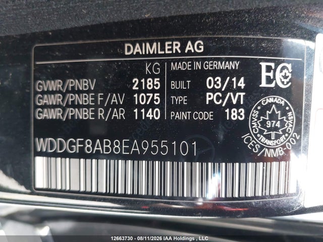 WDDGF8AB8EA955101 Mercedes-Benz C 300 4matic