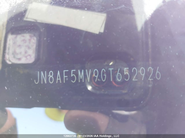 JN8AF5MV9GT652926 Nissan Juke Nismo/sl/sv