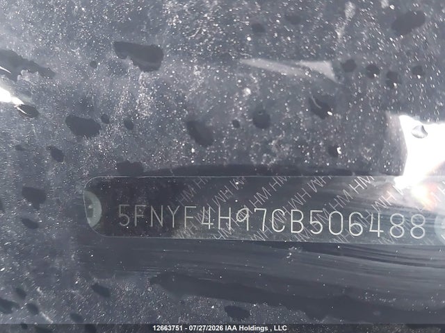 Aukcja sprzedaży 2012 Honda Pilot Touring, vin: 5FNYF4H97CB506488, numer aukcji: 12663751