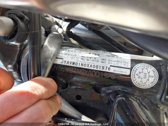 12663759 :رقم المزاد ، JYAVM01N0XA001976 vin ، 1999 Yamaha Xvs65 A مزاد بيع