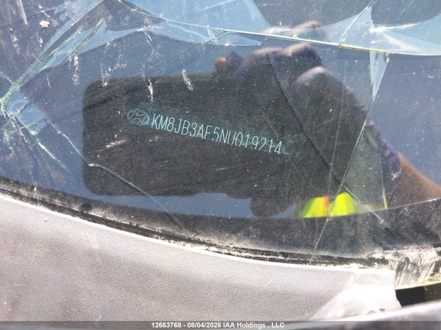 12663768 :رقم المزاد ، KM8JB3AE5NU019214 vin ، 2022 Hyundai Tucson Preferred Fwd مزاد بيع