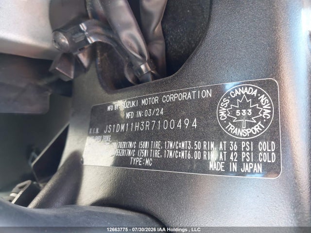 2024 Suzuki Gsx-r1000 R მანქანა იყიდება აუქციონზე, vin: JS1DM11H3R7100494, აუქციონის ნომერი: 12663775