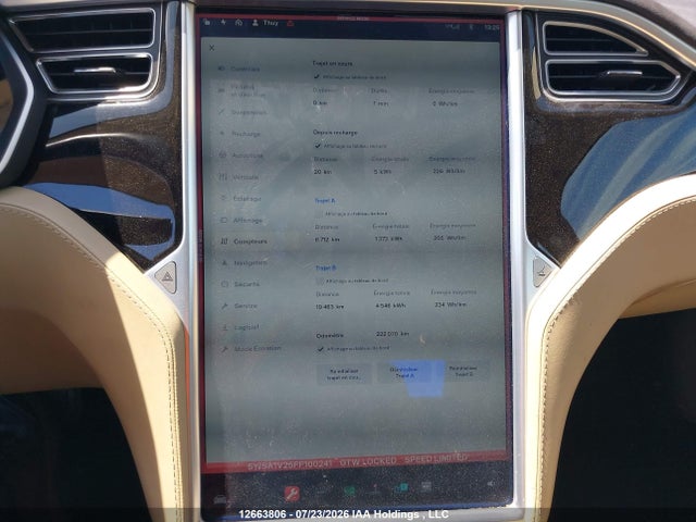 12663806 :رقم المزاد ، 5YJSA1V25FF100241 vin ، 2015 Tesla Model S 70d/85d/p85d مزاد بيع