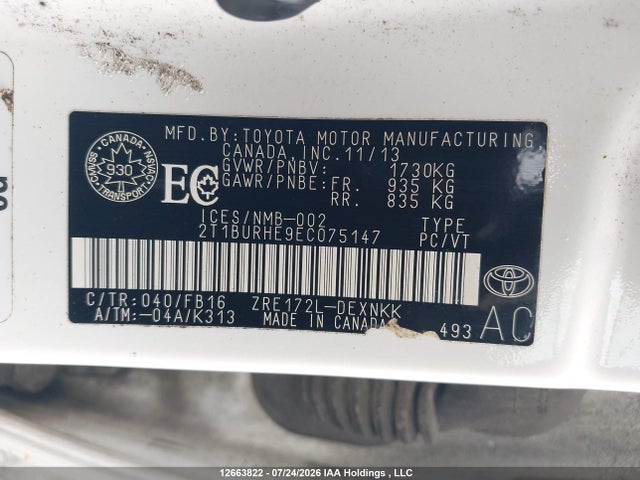 Toyota COROLLA LE 2014 2T1BURHE9EC075147 Image 17