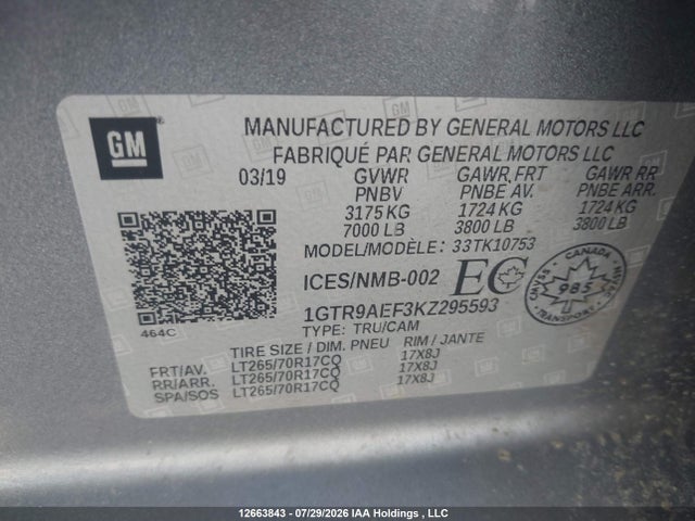 1GTR9AEF3KZ295593 GMC Sierra K1500