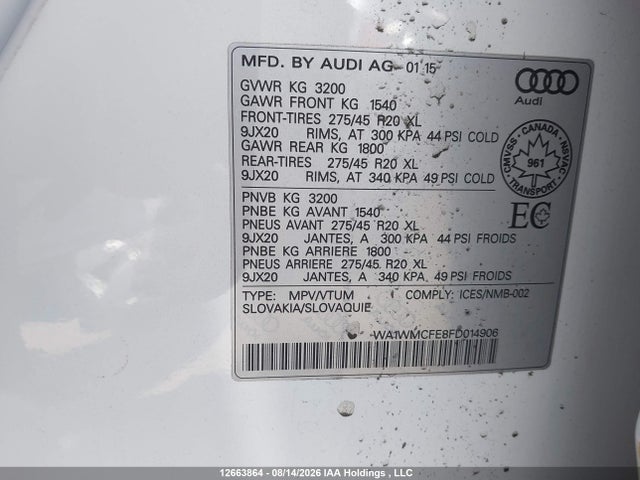 WA1WMCFE8FD014906 Audi Q7 3.0 Tdi Vorsprung Edition