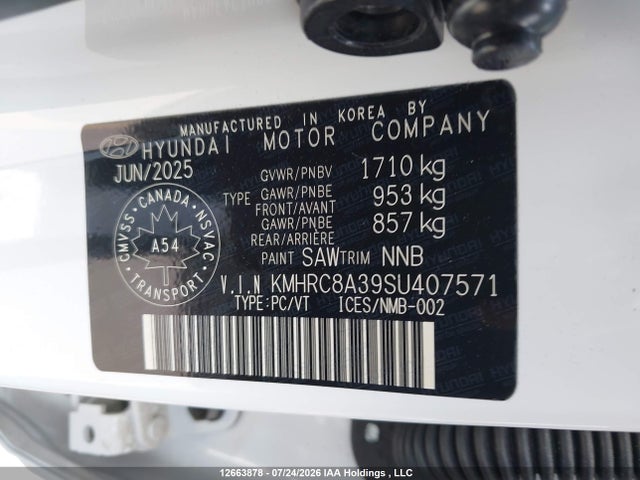Продаж на аукціоні авто 2025 Hyundai Venue Preferred, vin: KMHRC8A39SU407571, номер лоту: 12663878