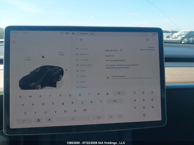 2022 Tesla Model 3 მანქანა იყიდება აუქციონზე, vin: 5YJ3E1EA3NF258205, აუქციონის ნომერი: 12663880