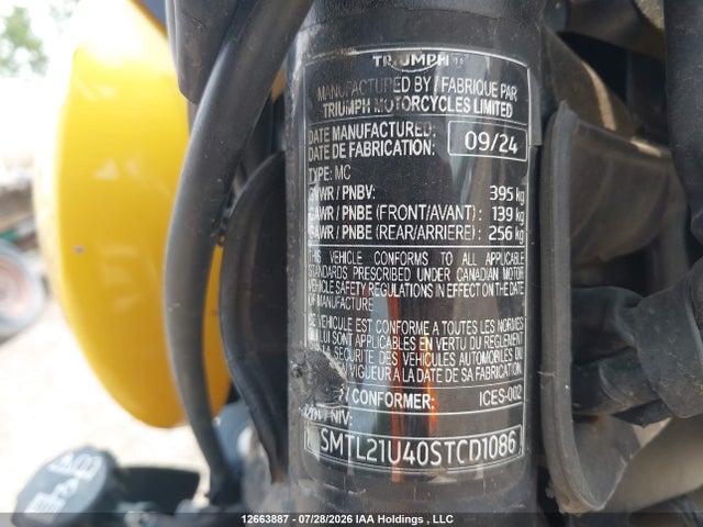Triumph Motorcycle Trident 660 2025 SMTL21U40STCD1086 Image 10