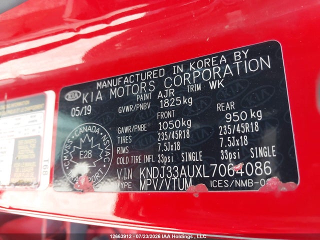 Продаж на аукціоні авто 2020 Kia Soul, vin: KNDJ33AUXL7064086, номер лоту: 12663912
