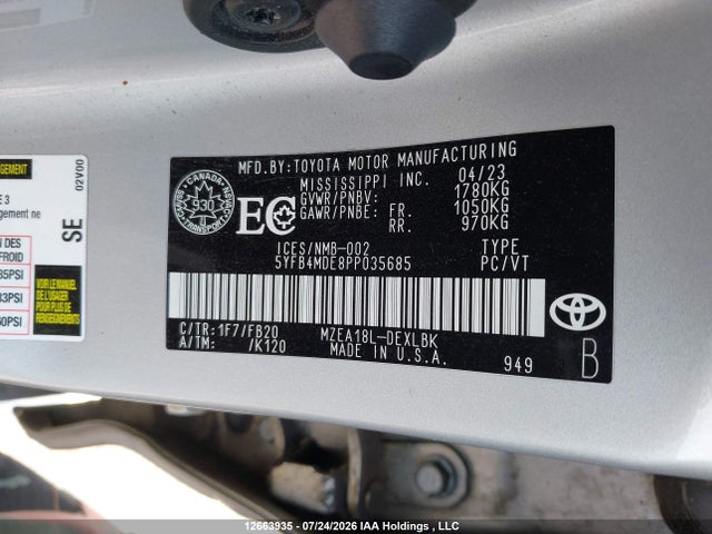 Toyota Corolla 2023 5YFB4MDE8PP035685 Image 18