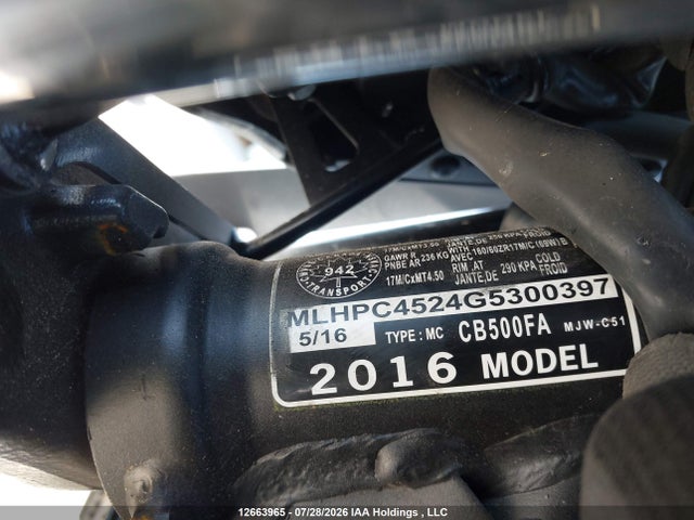 Honda Cb500 F 2016 MLHPC4524G5300397 Image 13