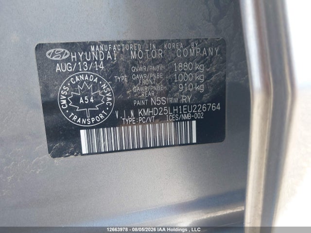 12663978 :رقم المزاد ، KMHD25LH1EU226764 vin ، 2014 Hyundai Elantra Gt مزاد بيع