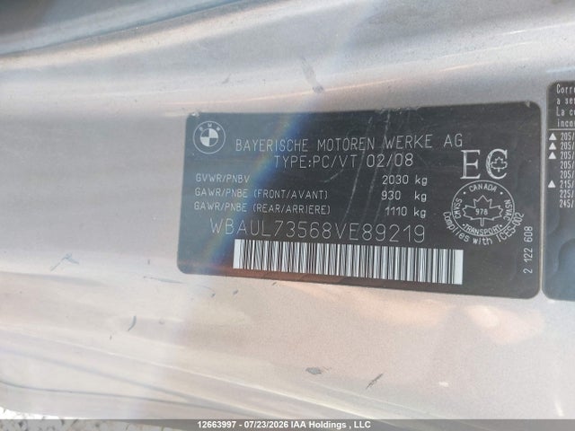 Продажа на аукционе авто 2008 Bmw 128 I, vin: WBAUL73568VE89219, номер лота: 12663997