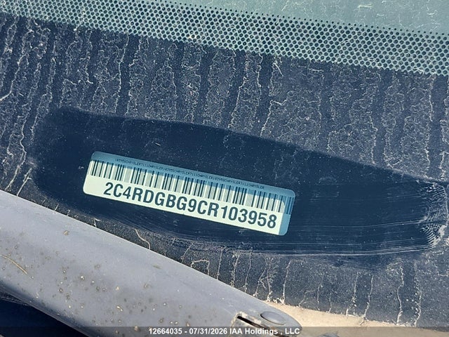 2012 Dodge Grand Caravan Se მანქანა იყიდება აუქციონზე, vin: 2C4RDGBG9CR103958, აუქციონის ნომერი: 12664035