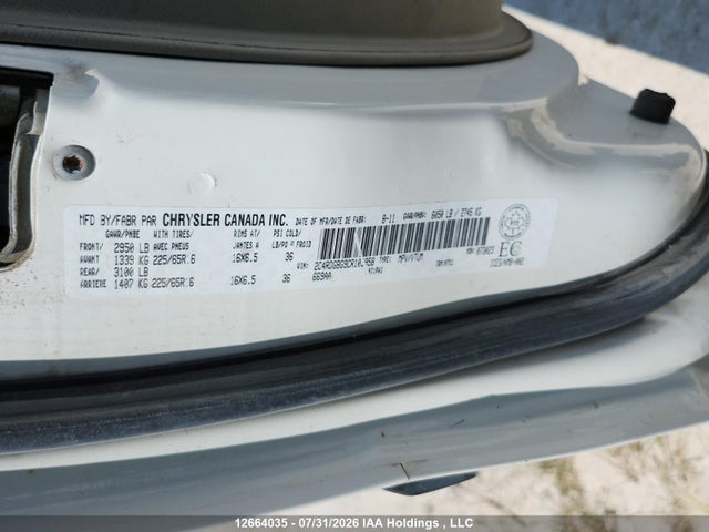 2012 Dodge Grand Caravan Se მანქანა იყიდება აუქციონზე, vin: 2C4RDGBG9CR103958, აუქციონის ნომერი: 12664035