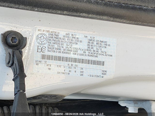 1FADP3F2XHL321096 Ford FOCUS SE