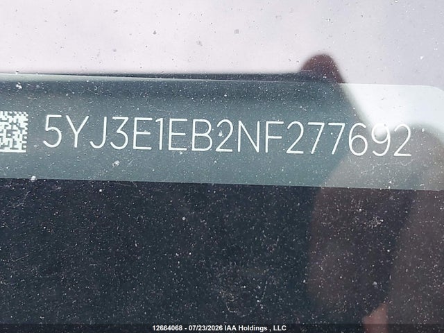 Auction sale of the 2022 Tesla Model 3, vin: 5YJ3E1EB2NF277692, lot number: 12664068