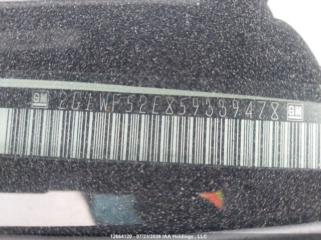 12664120 :رقم المزاد ، 2G1WF52E859339478 vin ، 2005 Chevrolet Impala مزاد بيع