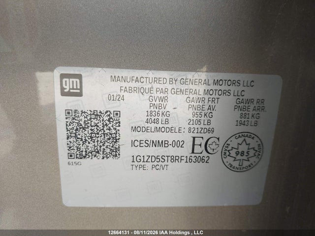 Chevrolet MALIBU 1LT 2024 1G1ZD5ST8RF163062 Image 9