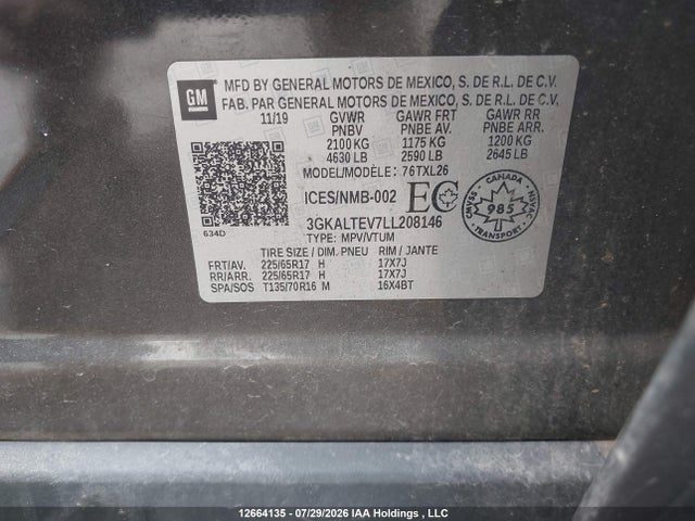 Aukcja sprzedaży 2020 Gmc Terrain Sle, vin: 3GKALTEV7LL208146, numer aukcji: 12664135