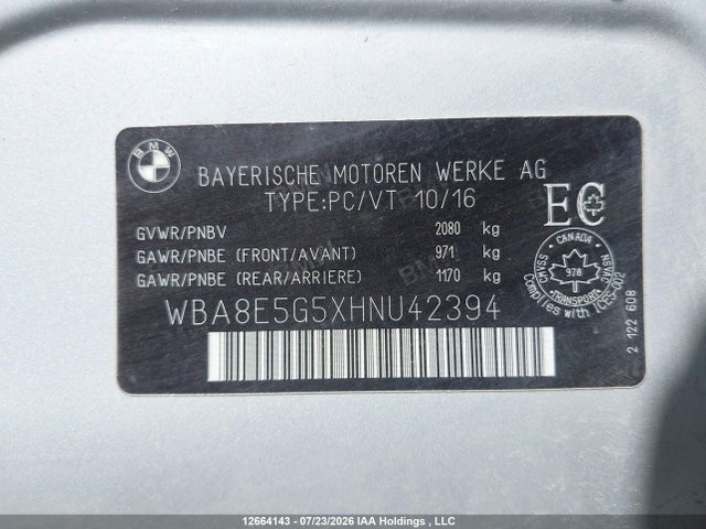 Auction sale of the 2017 Bmw 320i Xdrive, vin: WBA8E5G5XHNU42394, lot number: 12664143