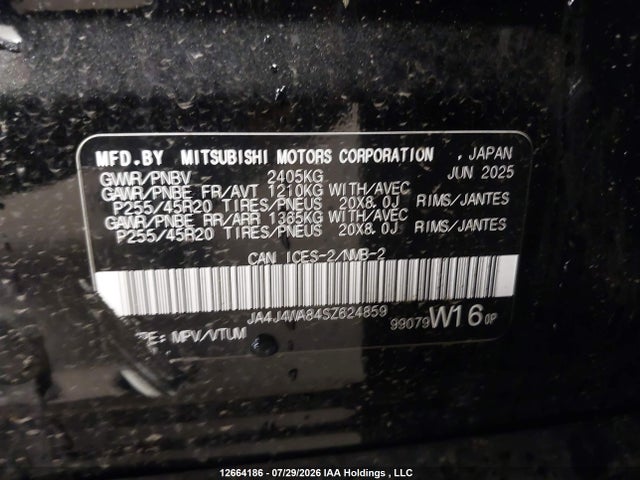 Mitsubishi Outlander 2025 JA4J4WA84SZ624859 Image 9
