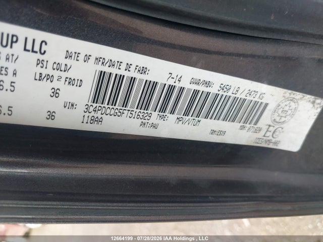 Dodge Journey Sxt/limited 2015 3C4PDCCG5FT516329 Image 9