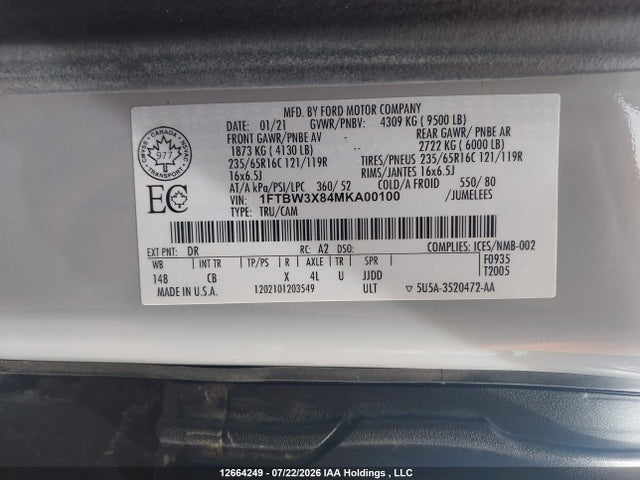 Ford Transit T-350 2021 1FTBW3X84MKA00100 Image 9