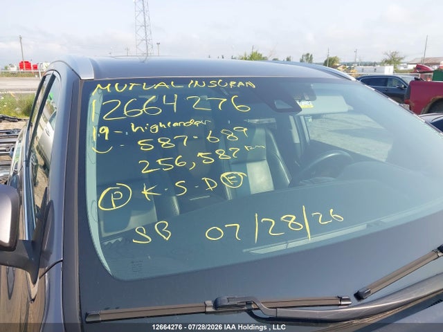 12664276 :رقم المزاد ، 5TDJZRFH1KS587689 vin ، 2019 Toyota Highlander Xle مزاد بيع