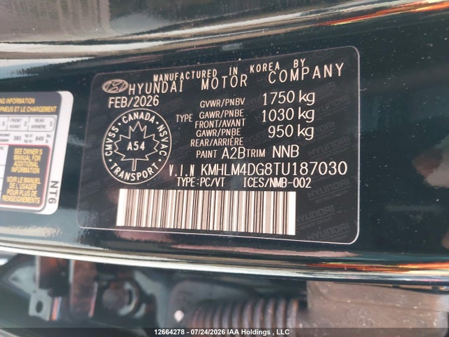 2026 Hyundai Elantra Sel Sport მანქანა იყიდება აუქციონზე, vin: KMHLM4DG8TU187030, აუქციონის ნომერი: 12664278