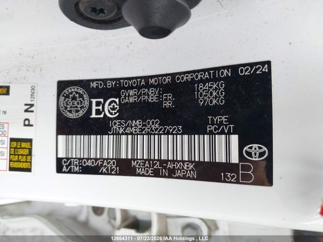 Aukcja sprzedaży 2024 Toyota Corolla N, vin: JTNK4MBE2R3227923, numer aukcji: 12664311