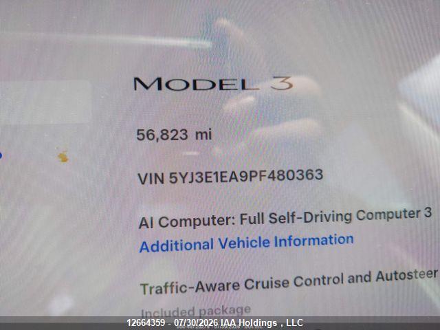 Продаж на аукціоні авто 2023 Tesla Model 3 Rwd, vin: 5YJ3E1EA9PF480363, номер лоту: 12664359