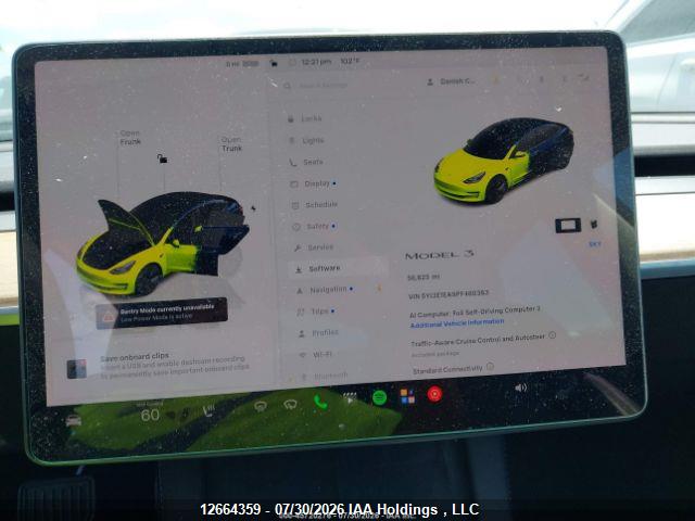 Продаж на аукціоні авто 2023 Tesla Model 3 Rwd, vin: 5YJ3E1EA9PF480363, номер лоту: 12664359