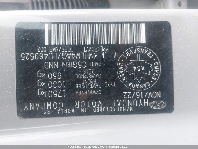Продажа на аукционе авто 2023 Hyundai Elantra Essential Ivt With Hyundai Smartsense Package, vin: KMHLM4AG7PU469525, номер лота: 12664366