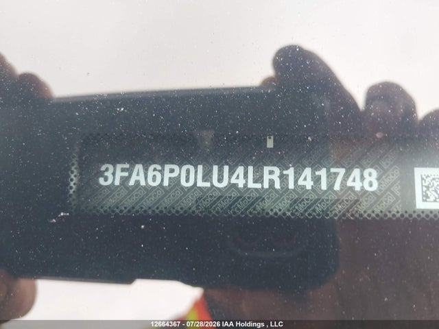 12664367 :رقم المزاد ، 3FA6P0LU4LR141748 vin ، 2020 Ford Fusion Se مزاد بيع