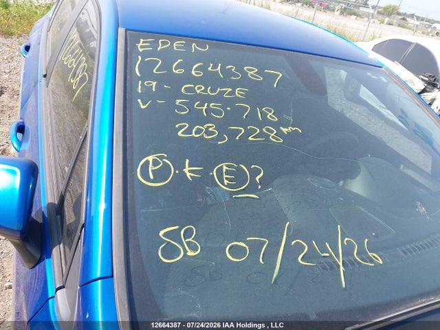 Aukcja sprzedaży 2019 Chevrolet Cruze Lt, vin: 3G1BE6SM6KS545718, numer aukcji: 12664387