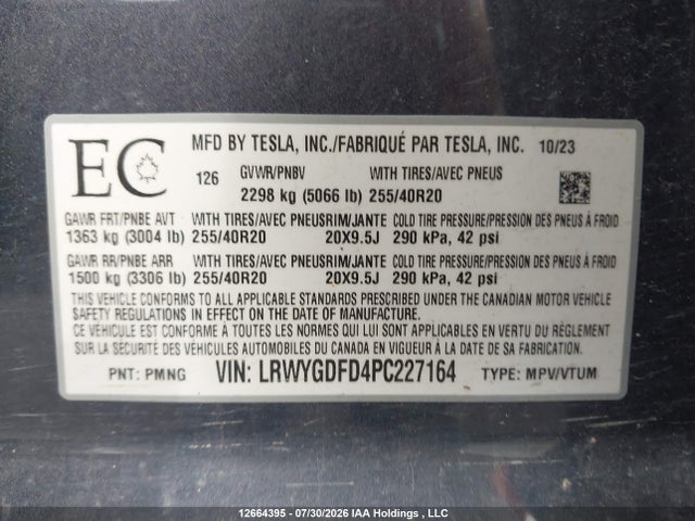 Tesla Model Y Rwd 2023 LRWYGDFD4PC227164 Image 19