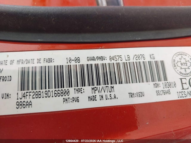 Продажа на аукционе авто 2009 Jeep Patriot Sport, vin: 1J4FF28B19D166800, номер лота: 12664420