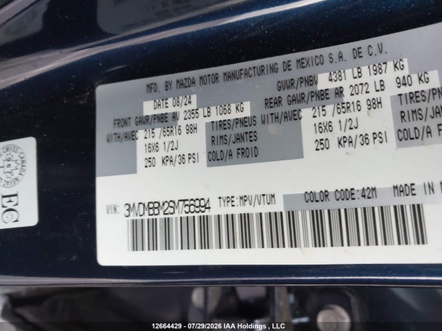 Продаж на аукціоні авто 2025 Mazda Cx-30, vin: 3MVDMBBM2SM756994, номер лоту: 12664429