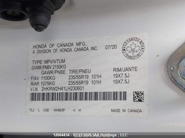 12664434 :رقم المزاد ، 2HKRW2H41LH230601 vin ، 2020 Honda Cr-v Sport مزاد بيع