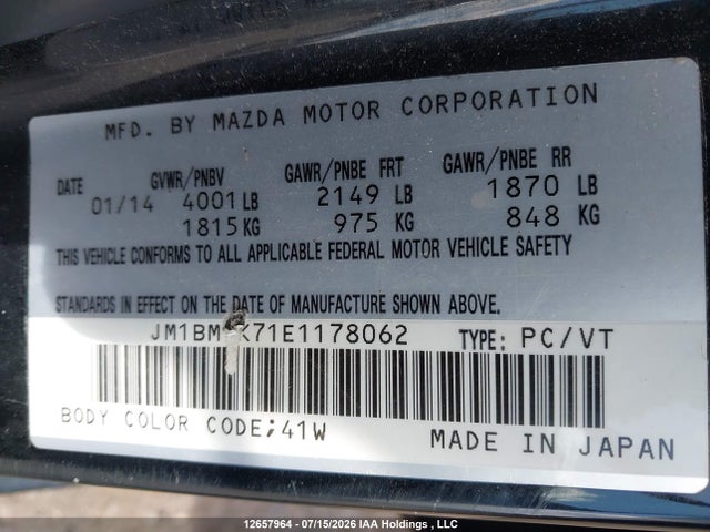 Mazda Mazda3 Gx-sky 2014 JM1BM1K71E1178062 Image 19