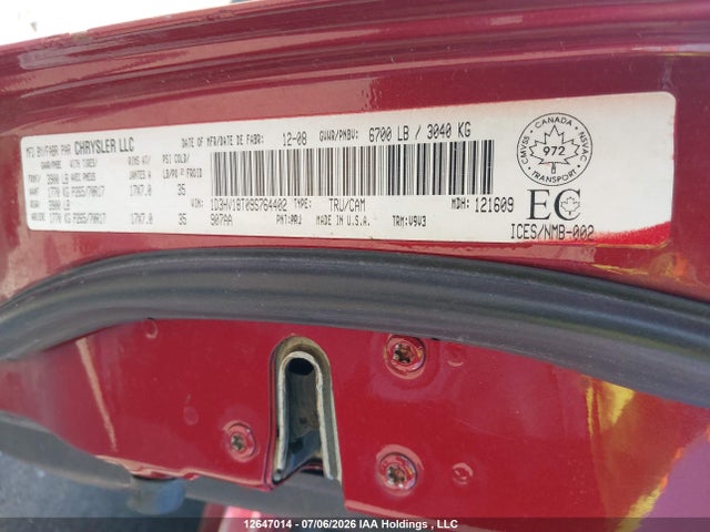 2009 Dodge Ram 1500 St მანქანა იყიდება აუქციონზე, vin: 1D3HV18T09S764402, აუქციონის ნომერი: 12647014