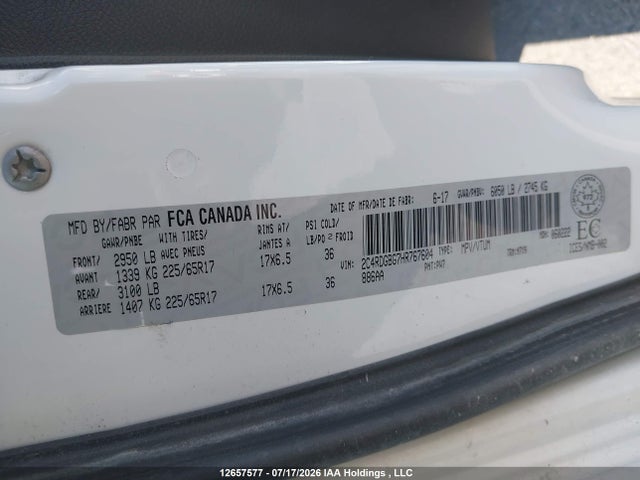 Dodge Grand Caravan Cvp/sxt 2017 2C4RDGBG7HR767604 Image 9
