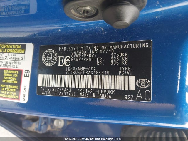 Продаж на аукціоні авто 2010 Toyota Matrix, vin: 2T1KU4EE8AC454819, номер лоту: 12653256