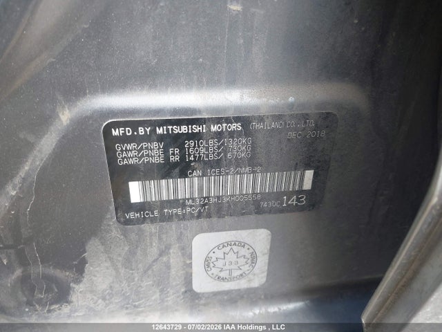 Mitsubishi Mirage Es/es Limited 2019 ML32A3HJ3KH005558 Image 9