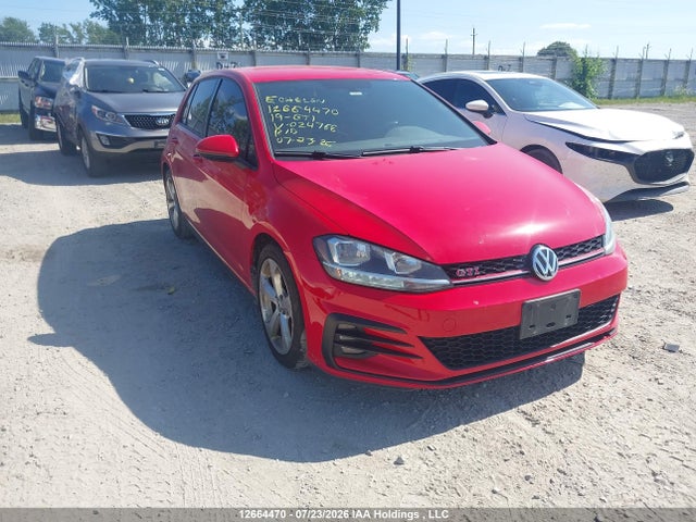 2019 Volkswagen Gti S/se/autobahn/rabbit Edition მანქანა იყიდება აუქციონზე, vin: 3VW6T7AU3KM024768, აუქციონის ნომერი: 12664470