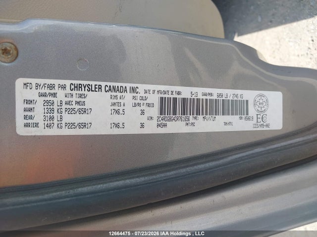 2013 Dodge Grand Caravan Se მანქანა იყიდება აუქციონზე, vin: 2C4RDGBG4DR761656, აუქციონის ნომერი: 12664475